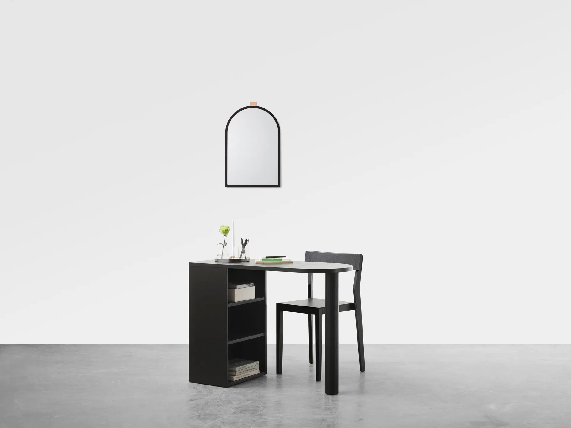 Echo väggspegel, Svart, 43x63 cm A2