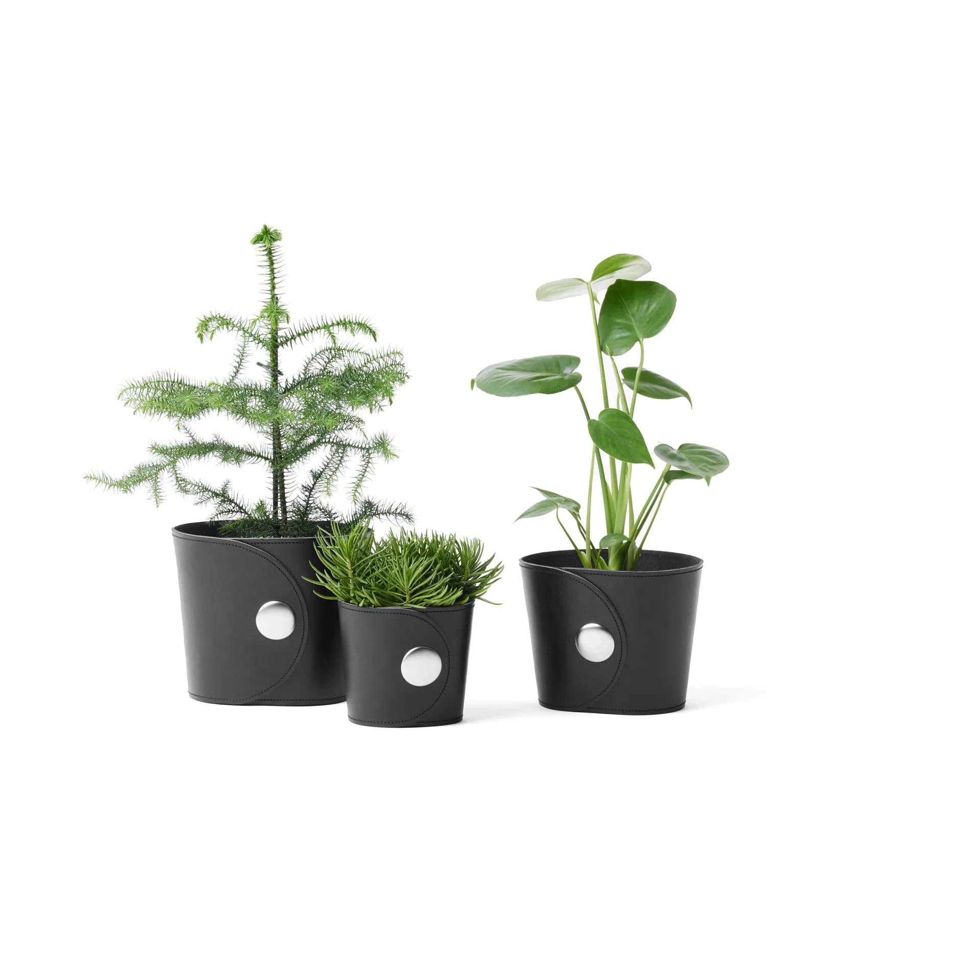 Hug kruka, Tärnsjö läder svart, Ø18x15 cm A2