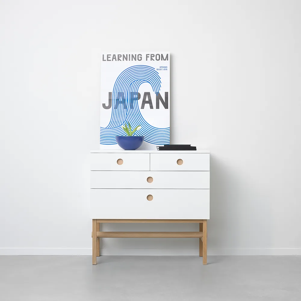 Keep byrå, vit, oljat ekstativ A2