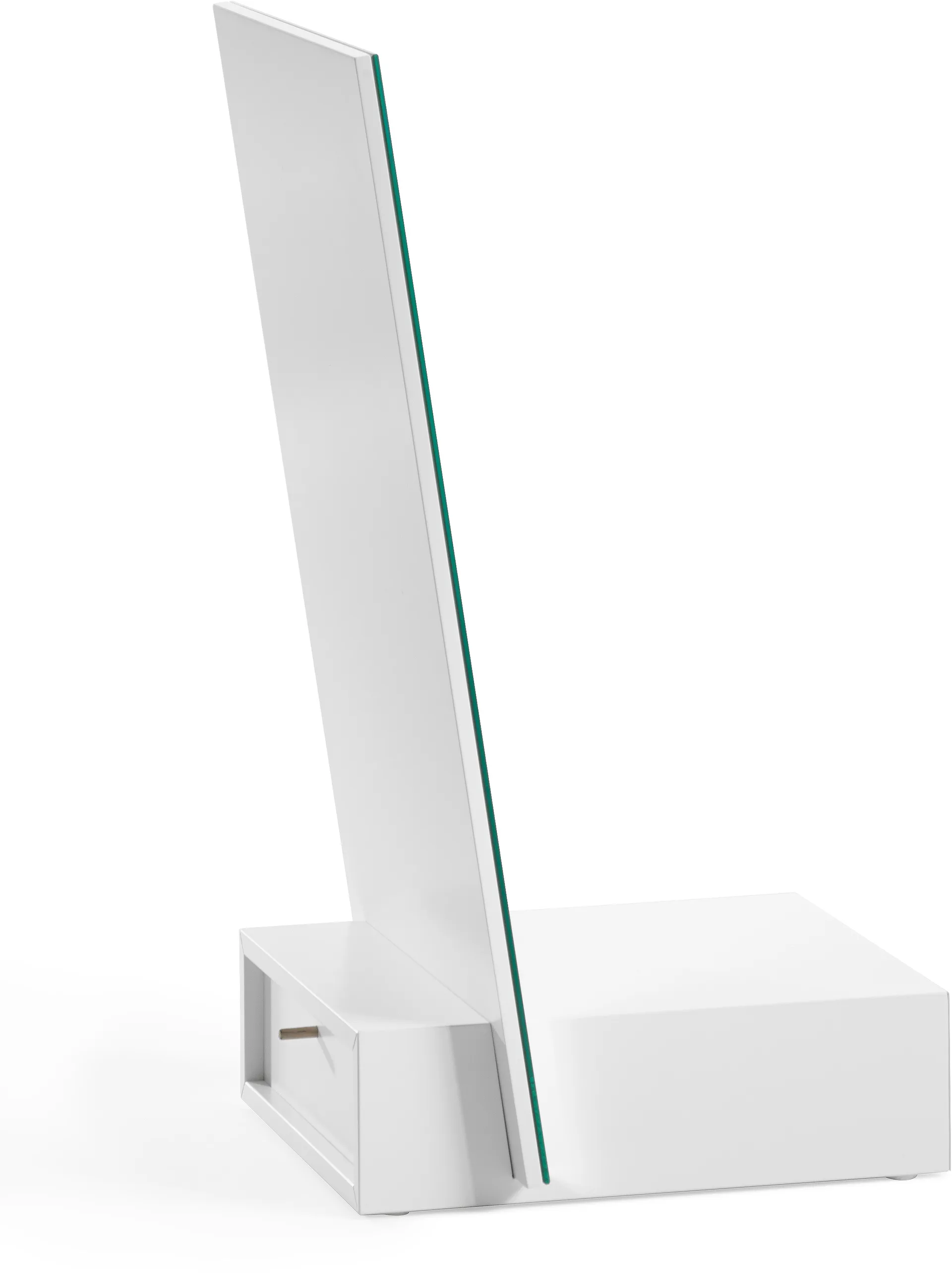 Me bordsspegel med förvaring, Vit, 34x57x30 cm A2