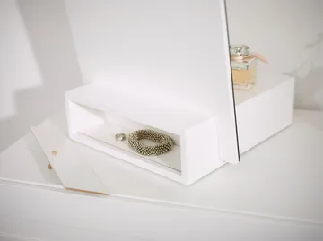 Me bordsspegel med förvaring - Vit, 34x57x30 cm - A2