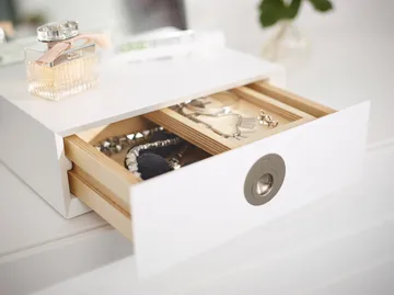 Me bordsspegel med förvaring - Vit, 34x57x30 cm - A2