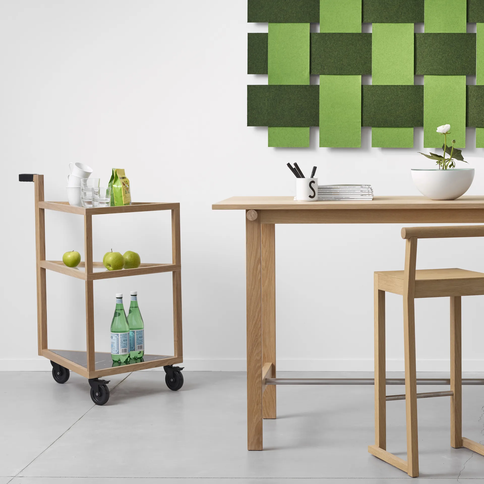 Move serveringsvagn, ek svartbets, big, marmor marquina, glas A2