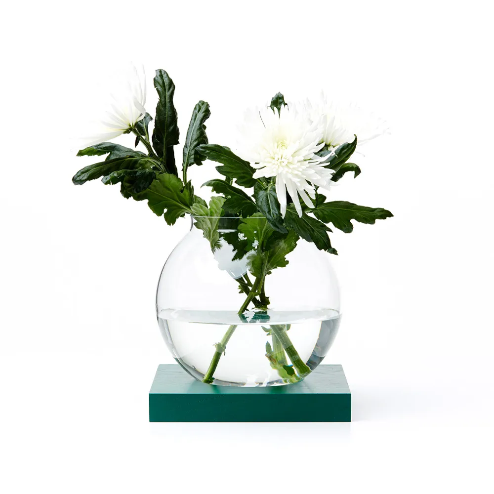 Space dekoration, ek grönbetsad, glas A2