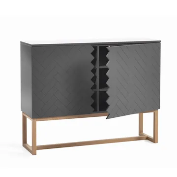 Story skåp - Grå-vitlaserade ekben - A2