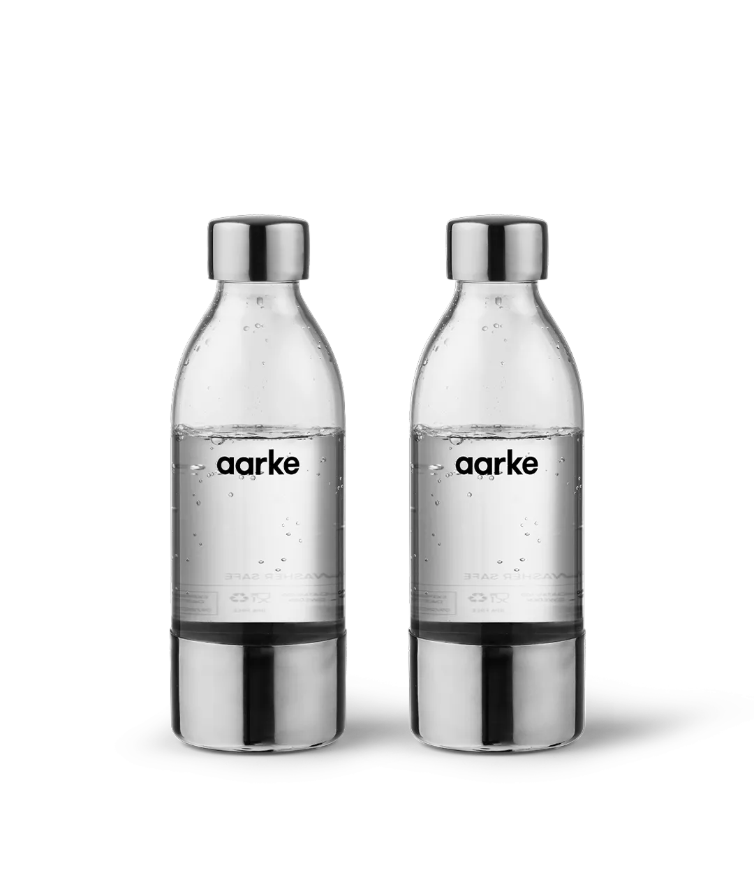 Aarke PET vattenflaska 65 cl 2-pack, Klar-rostfritt stål Aarke