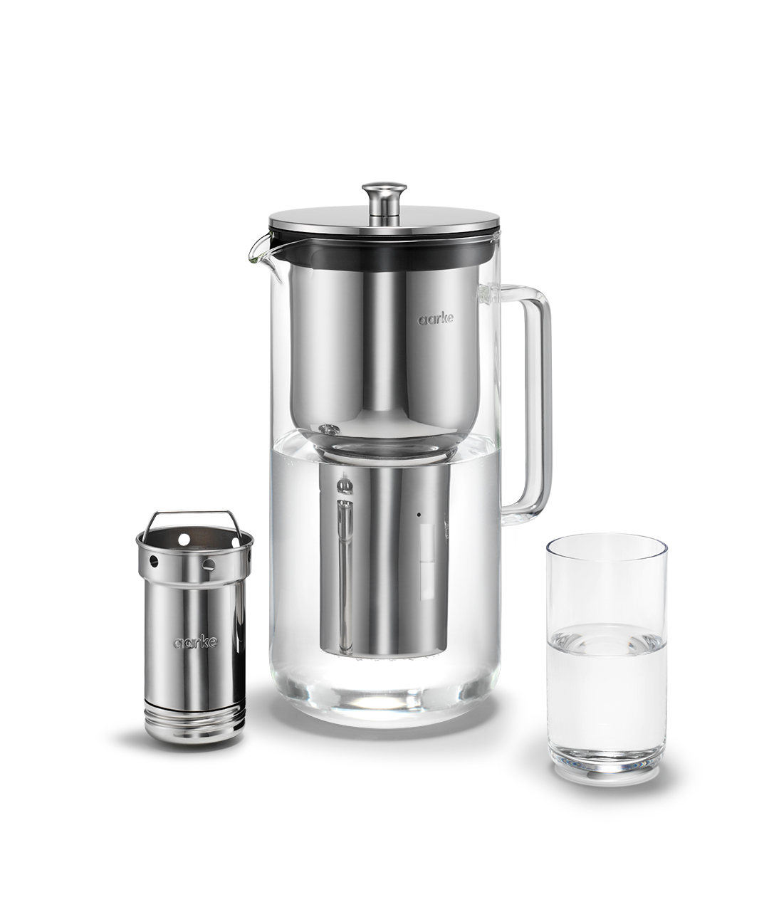 Aarke Purifier filtreringskanna 2,3 L Glas | Skandinavisk Design | Vattenkaraffer & Kannor | Transparent