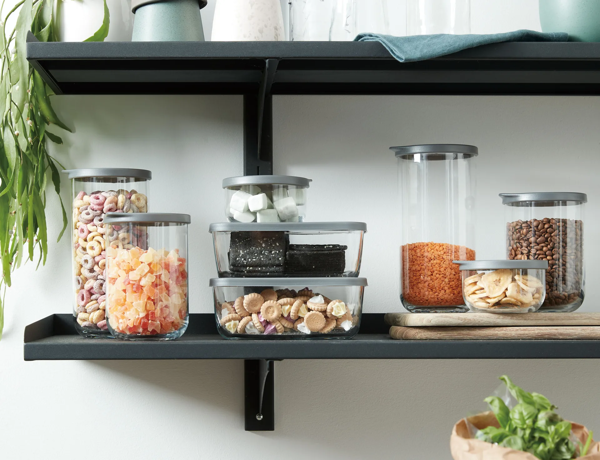 Café förvaringsburk med lock 1,4 liter, Klar Aida