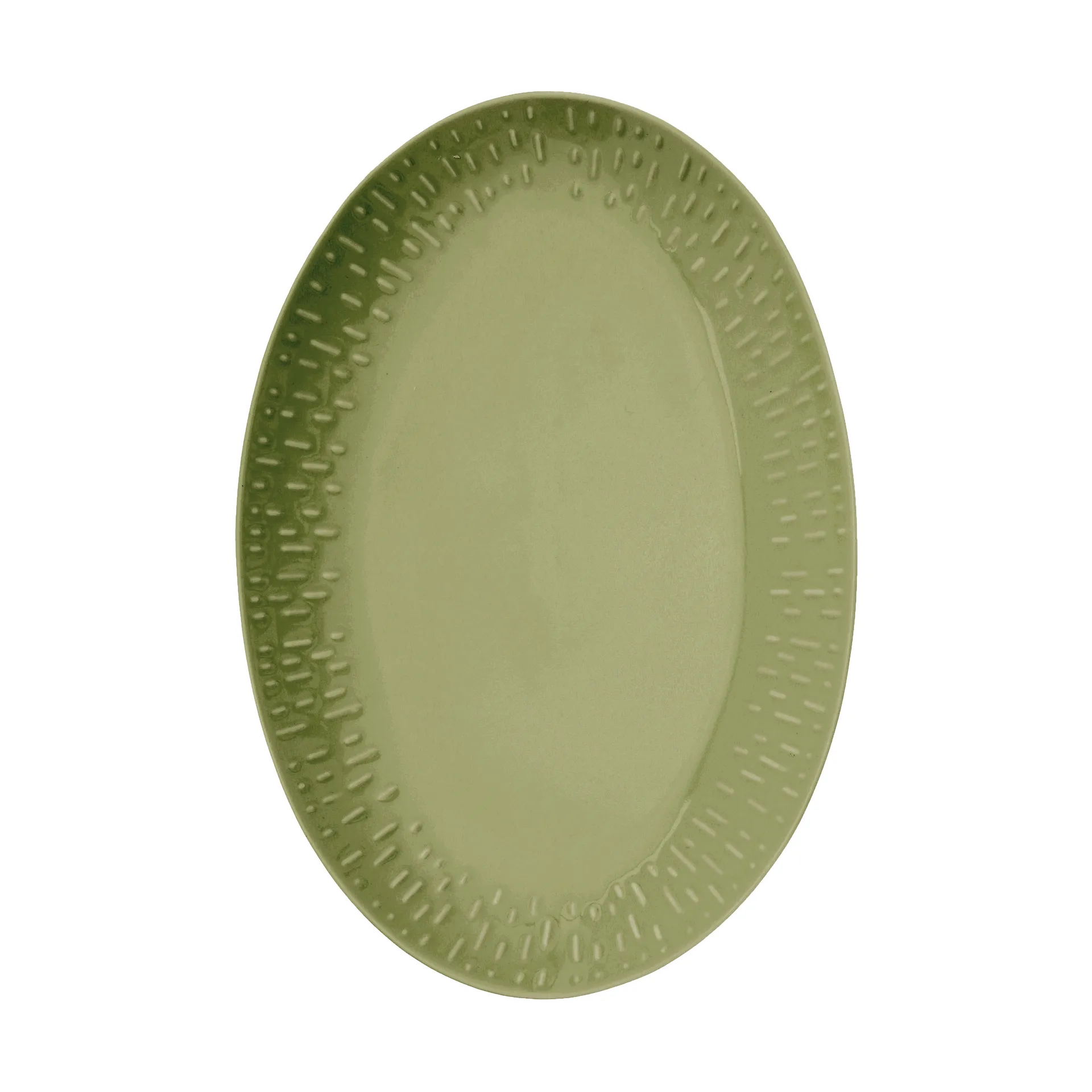 Confetti ovalt fat, Olive, 25,5x36 cm Aida
