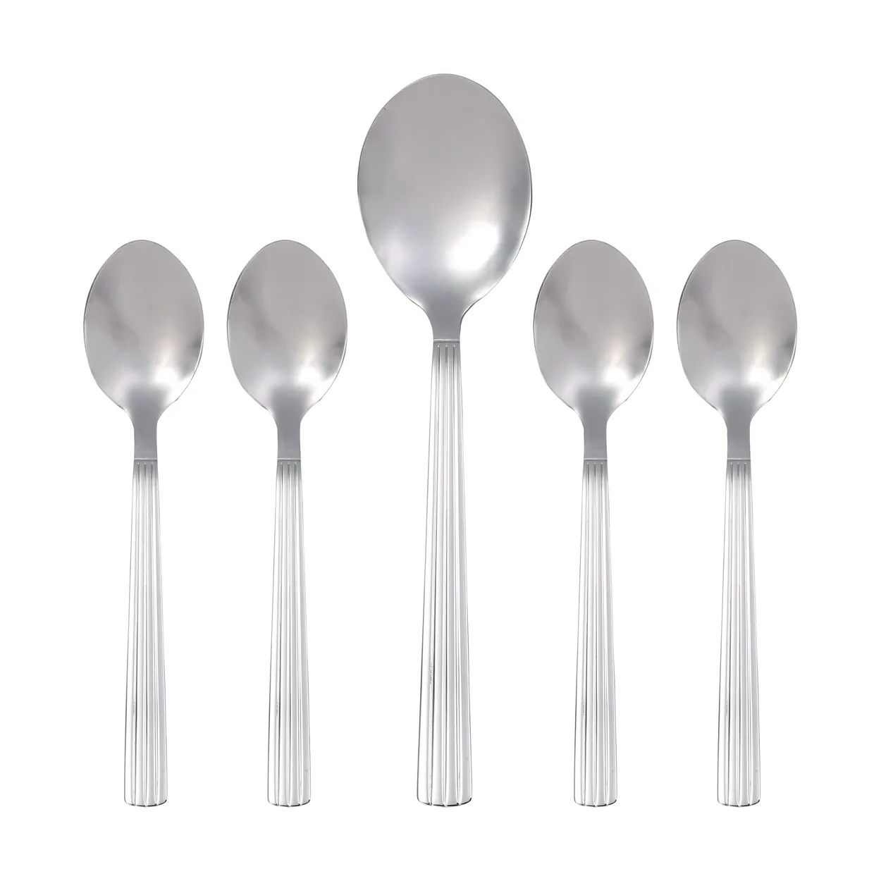 Aida Groovy bestickset 5 delar Rostfritt stål | Skandinavisk Design | Bestickset | Silverfärgad