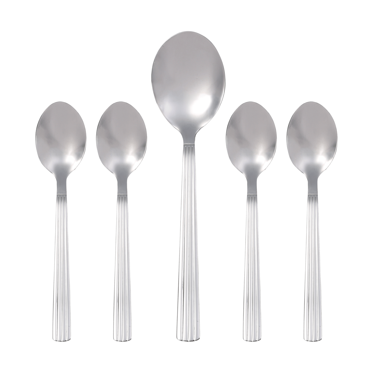 Aida Groovy bestickset 5 delar Rostfritt stål | Skandinavisk Design | Bestickset | Silverfärgad