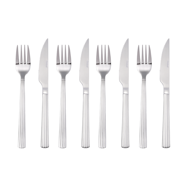 Groovy bestickset 8 delar - Rostfritt stål - Aida