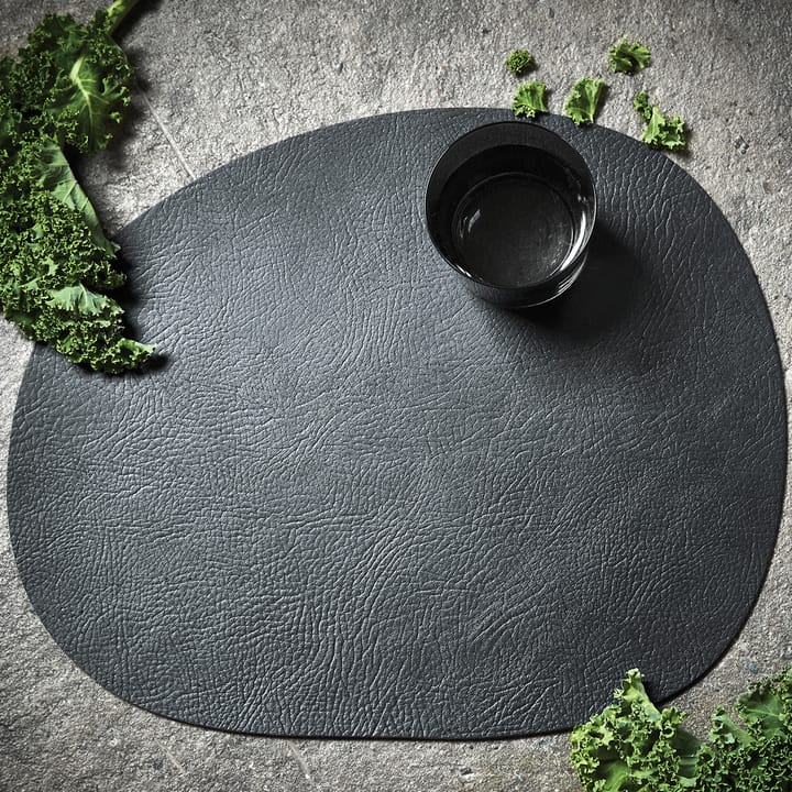 Raw bordstablett läder, Black buffalo (svart) Aida