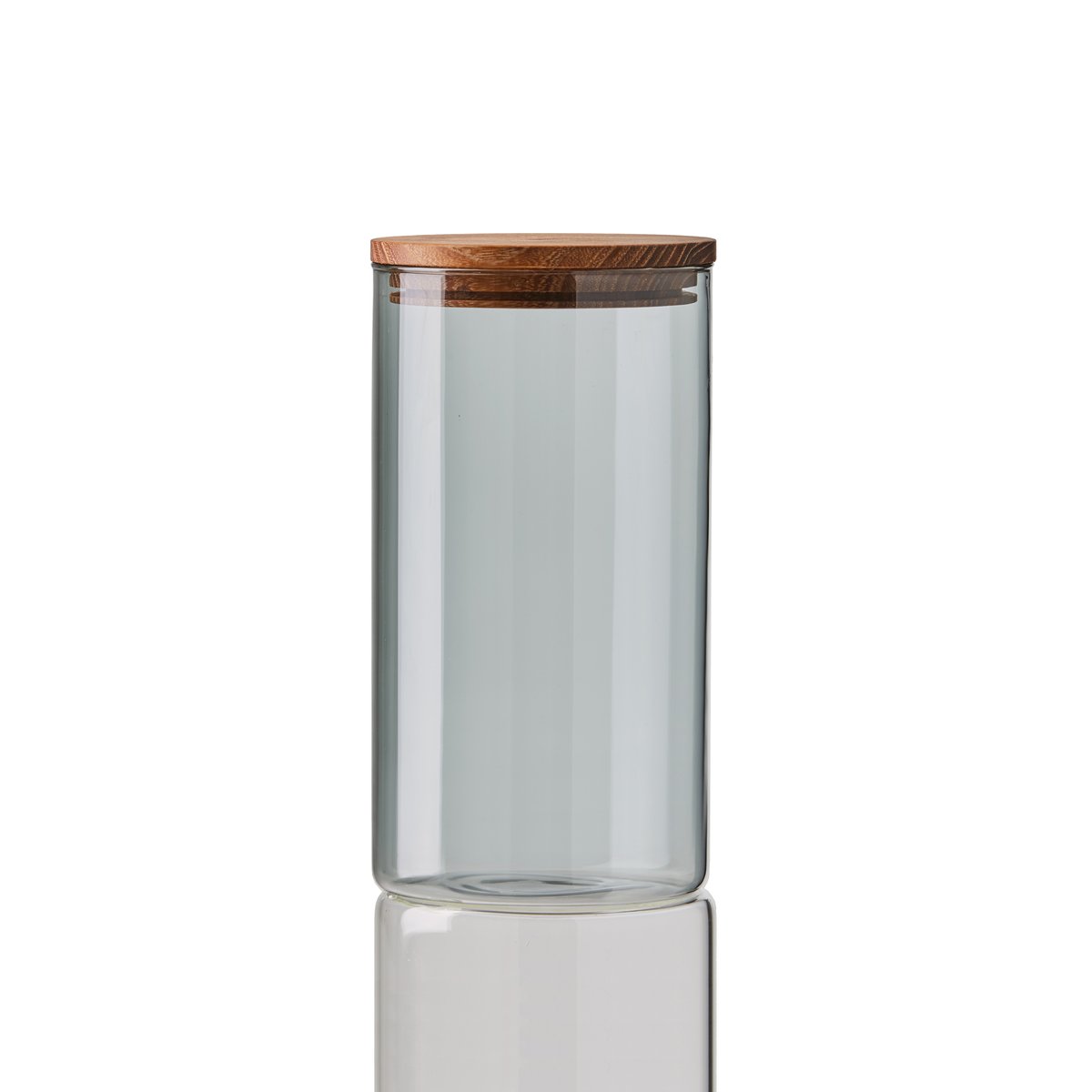 Aida Raw glasburk med trälock medium | Skandinavisk Design | Förvaringsburkar | Grå