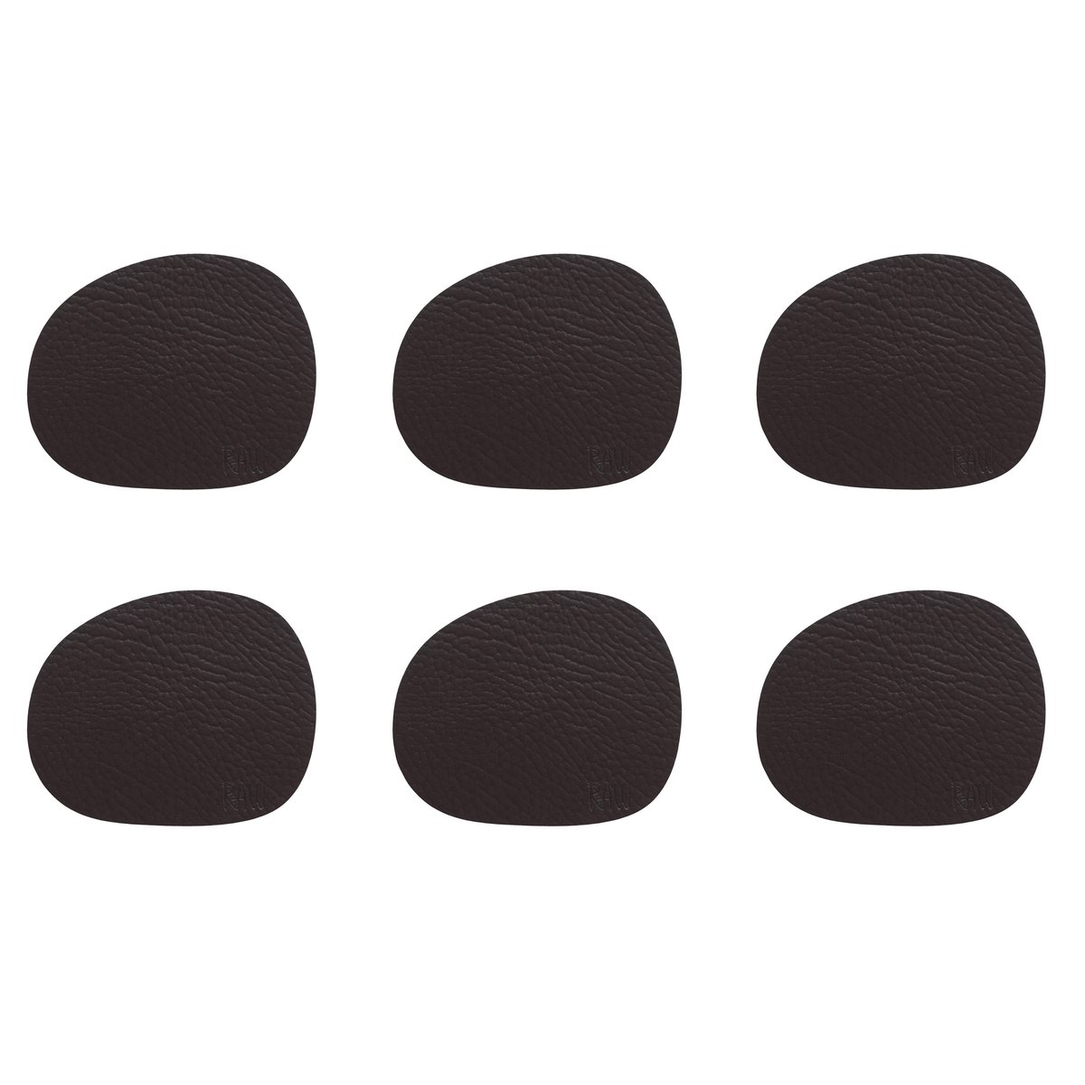 Aida Raw glasunderlägg läder 6-pack Brown buffalo (brun)