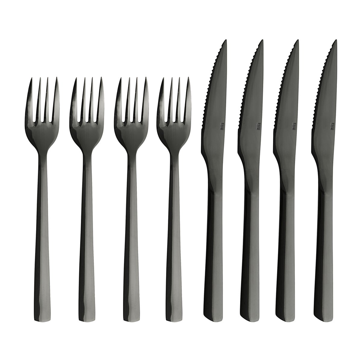 Aida Raw grillbestick 8 delar Svart | Skandinavisk Design | Bestickset | Svart