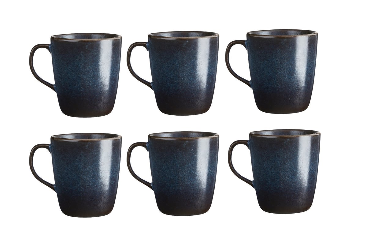 Aida Raw mugg med öra 30 cl 6-pack Blue | Skandinavisk Design | Kaffekoppar | Blå