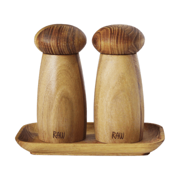 Raw salt & pepparskvarn inkl bricka - Teak - Aida