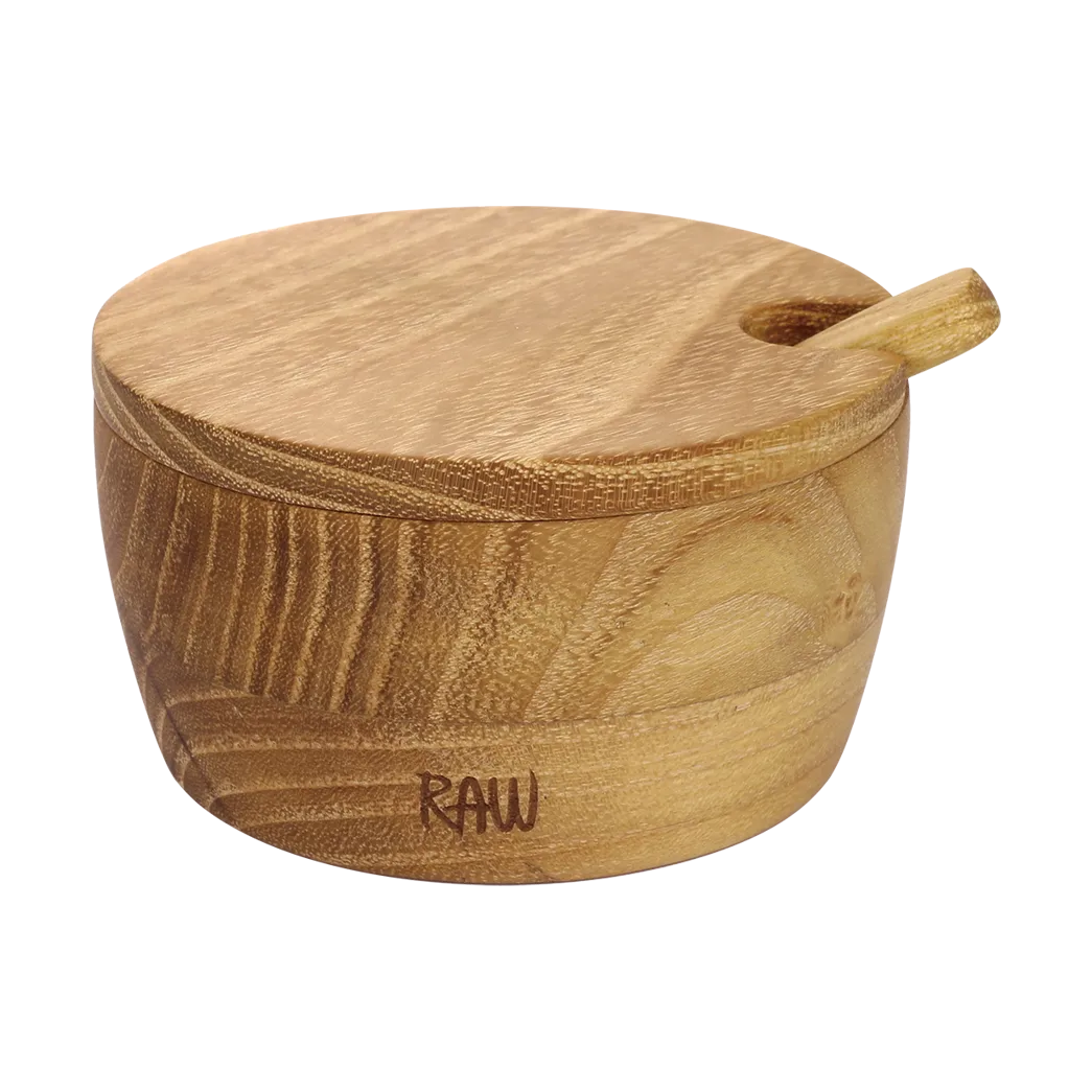 Raw saltskål inkl. sked och lock, Teak Aida