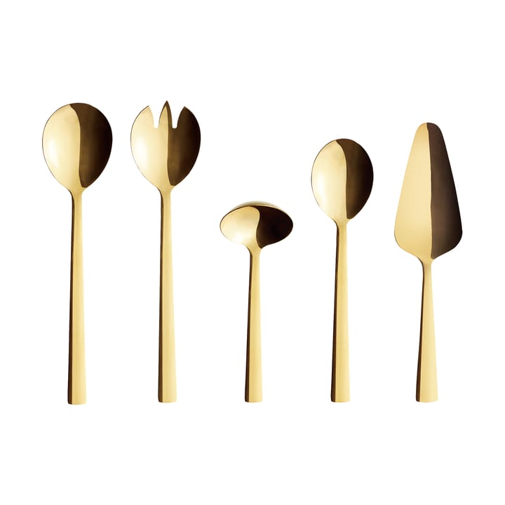 Raw serveringsbestick 5 delar - Guld - Aida