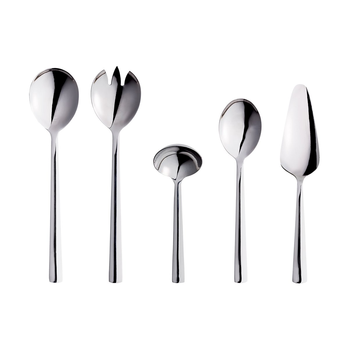 Aida Raw serveringsbestick 5 delar Silver | Skandinavisk Design | Serveringsbestick | Silverfärgad