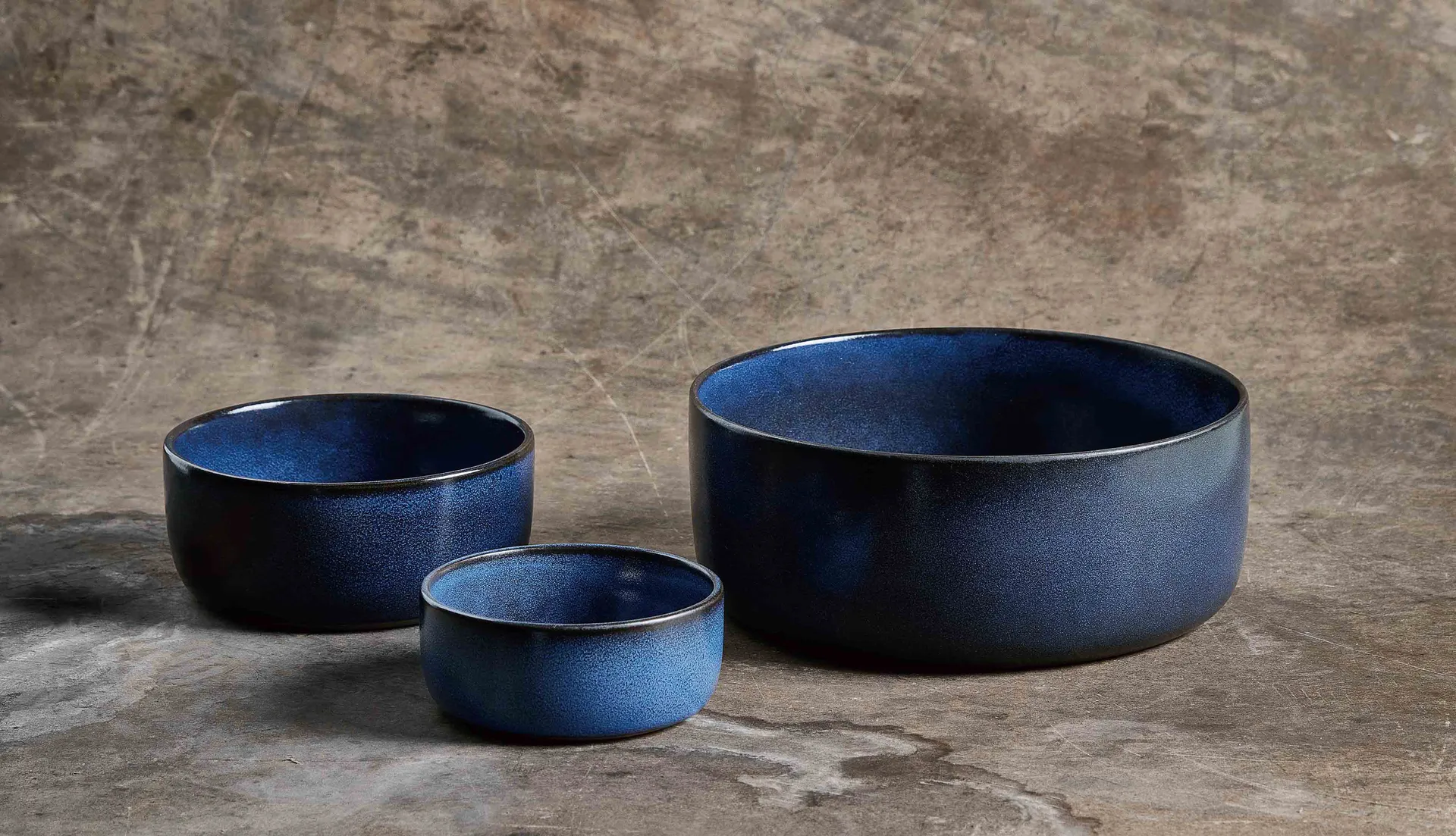 Raw skål 3 delar, Midnight blue Aida