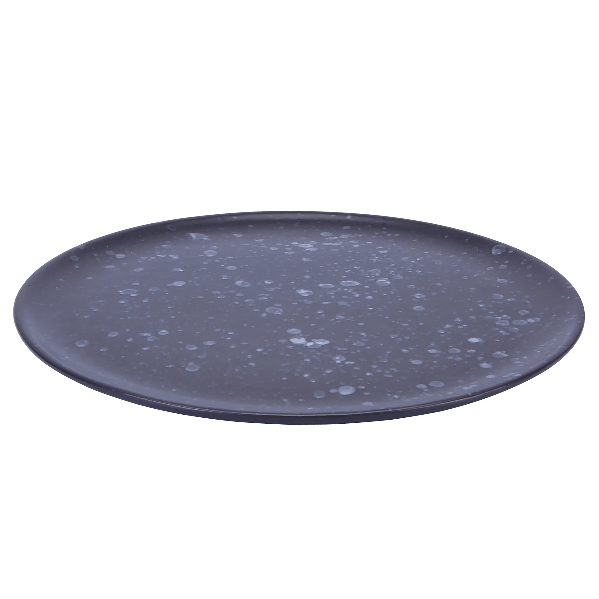 Raw tallrik Ø28 cm, svart med prickar Aida