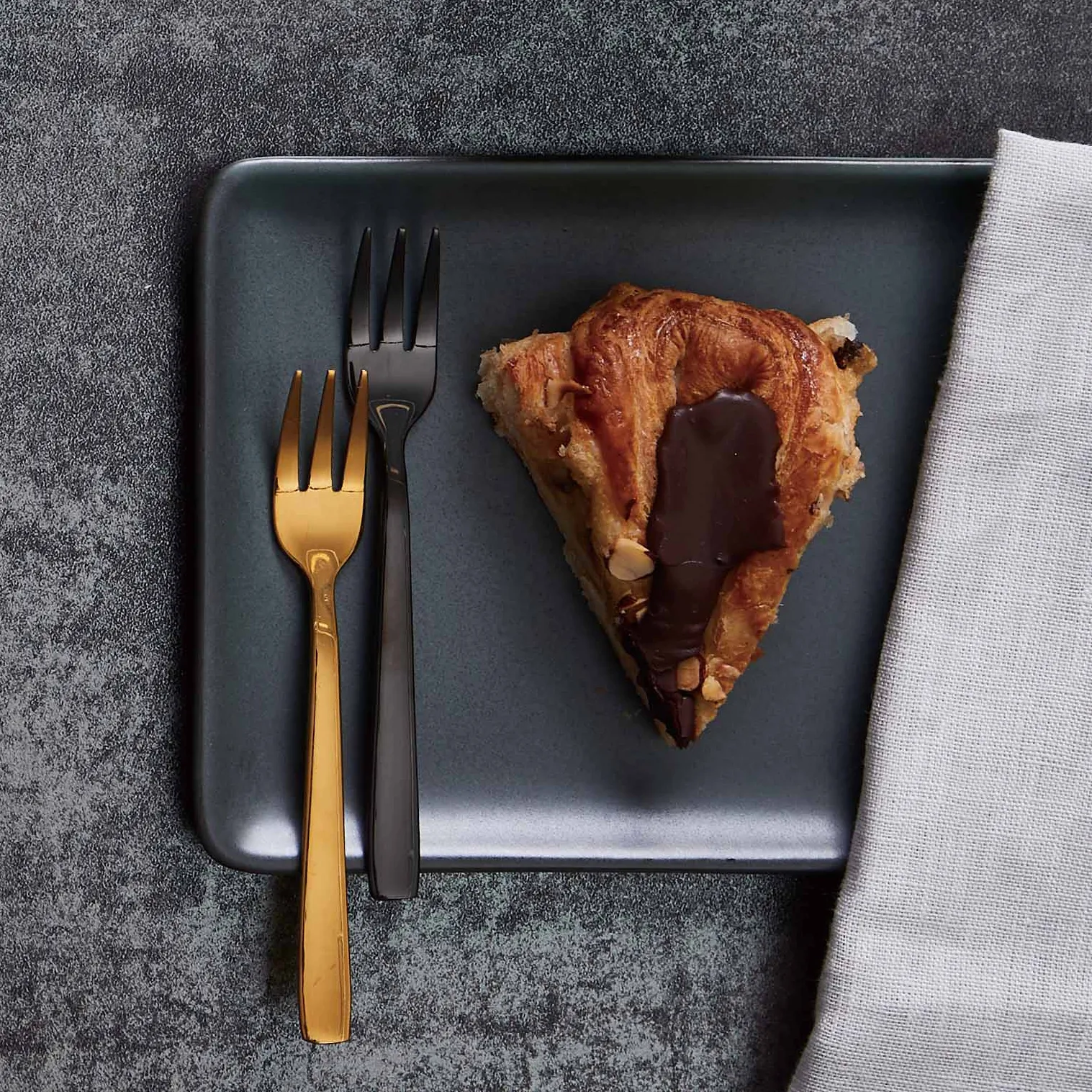 Raw tårtgaffel 4-pack, Guld Aida