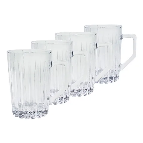 Relief glas med handtag 4-pack, Klar Aida