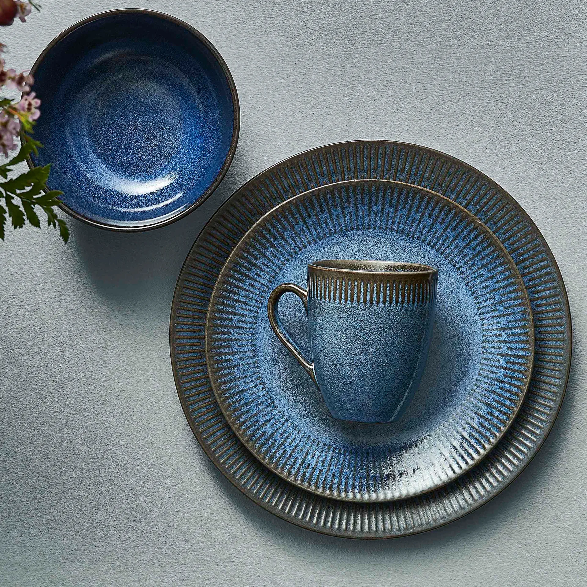 Relief mugg 30 cl, Blå Aida