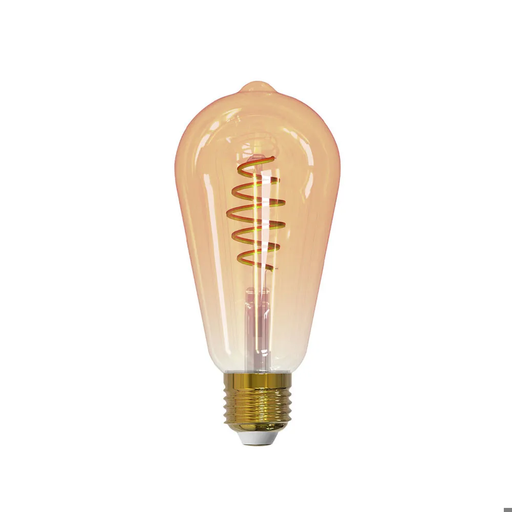 Airam Airam Smarta Hem Filament LED-Edison ljuskälla amber, st64, spiral e27, 6w