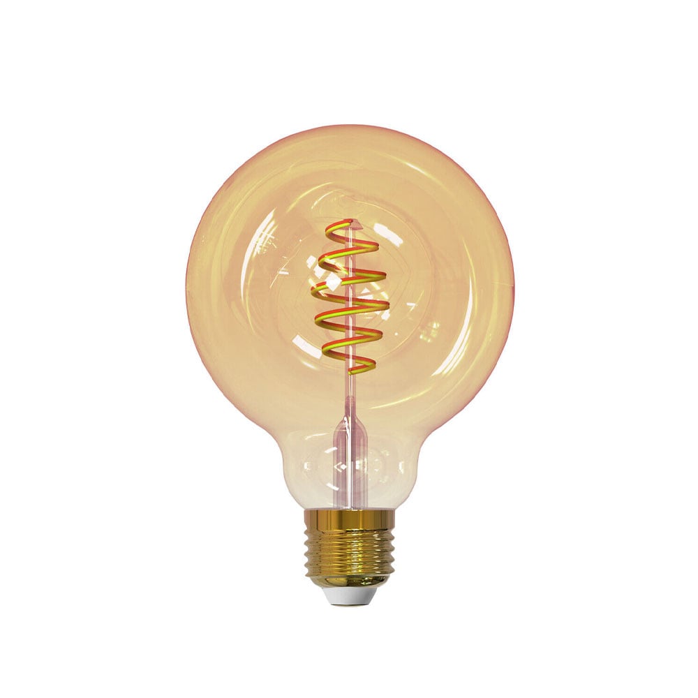 Airam Smarta Hem Filament LED-glob ljuskälla amber, 95mm, spiral e27, 6w