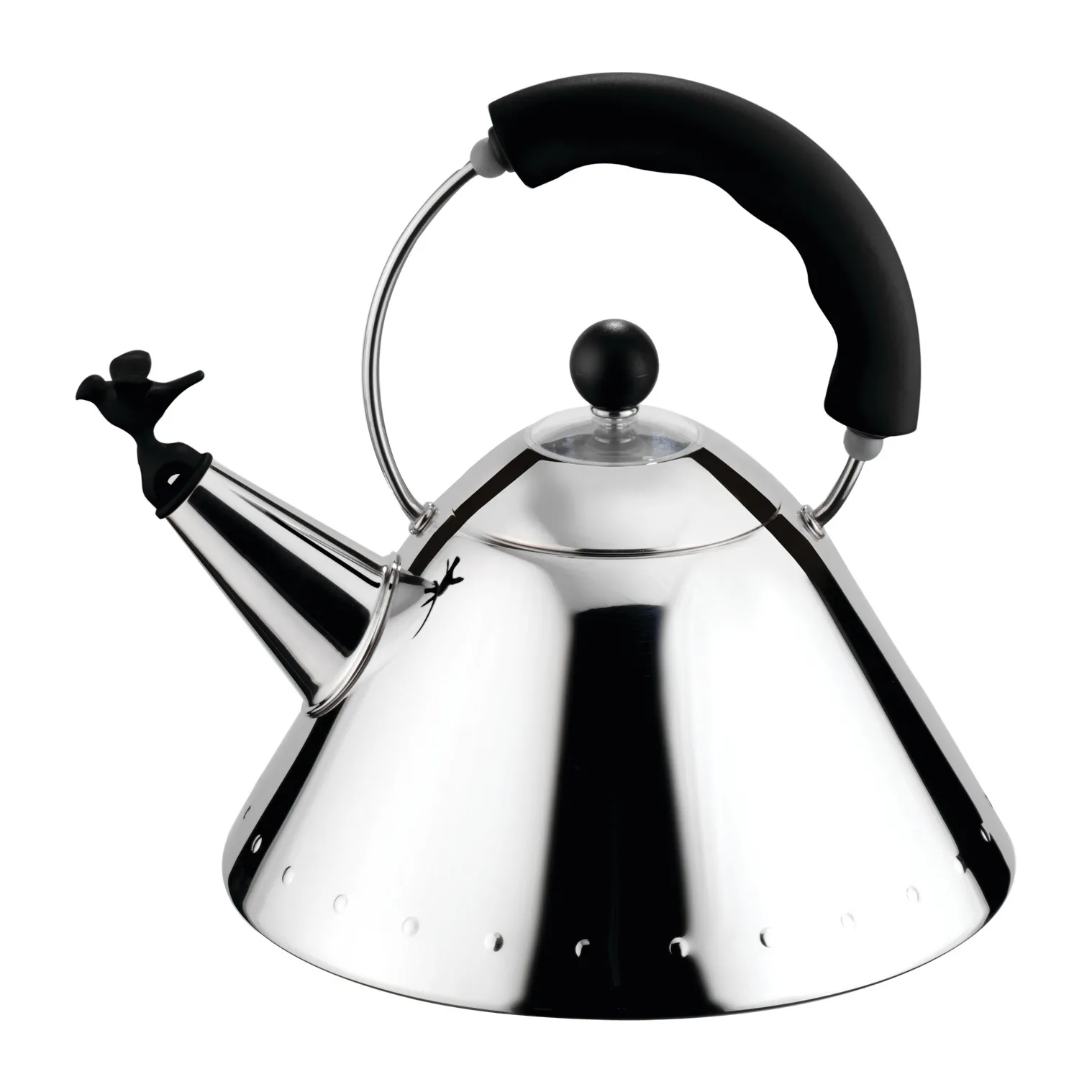 Alessi 9093 vattenkokare, Svart-fågel Alessi