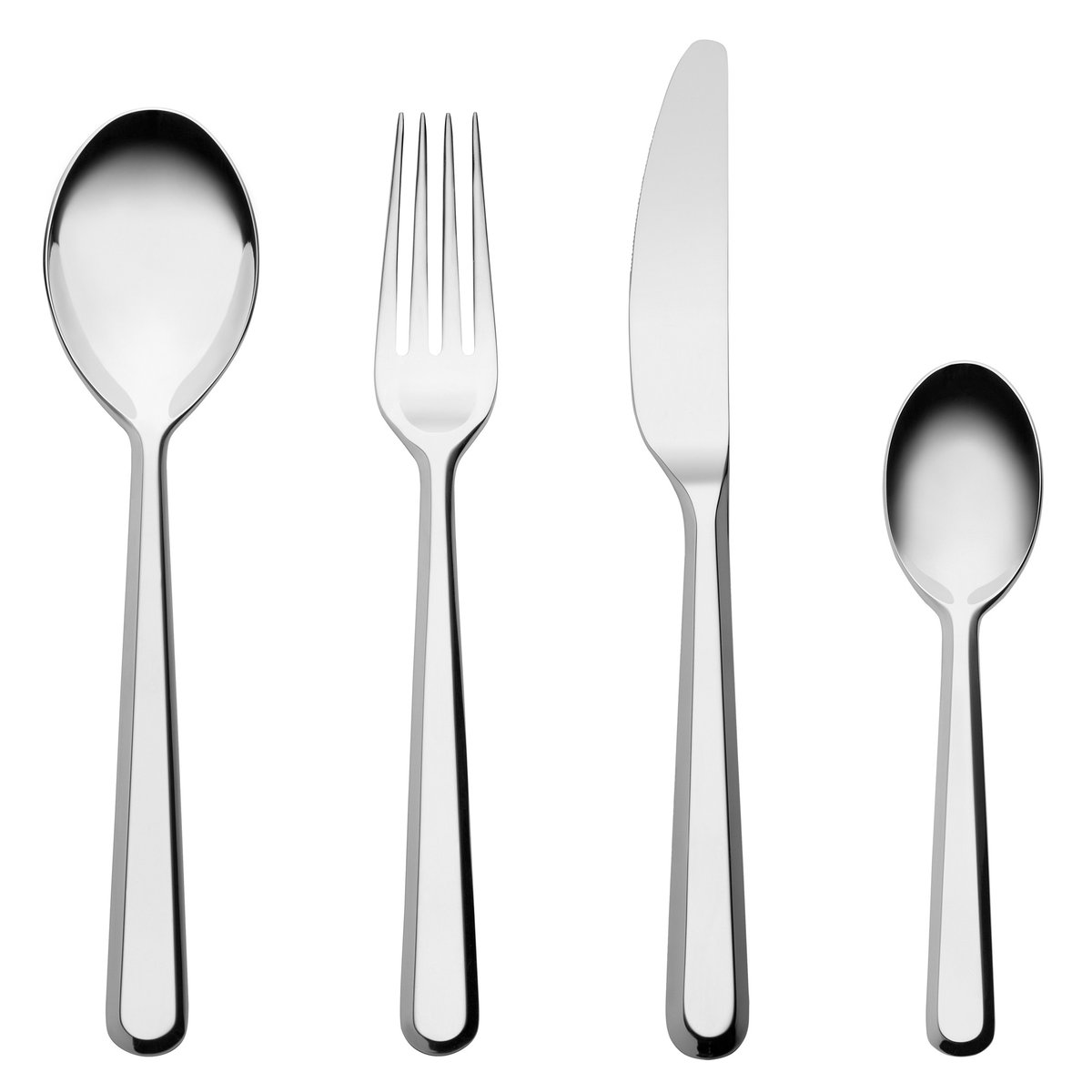 Alessi Amici bestick 24 delar rostfritt stål | Skandinavisk Design | Bestickset | Silverfärgad