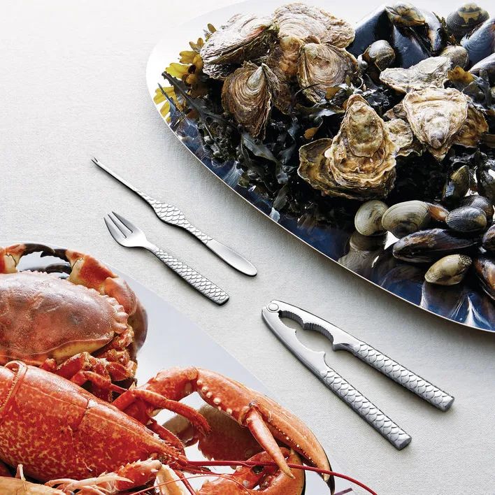 Colombina Fish skaldjursgaffel 4-pack, Rostfritt stål Alessi