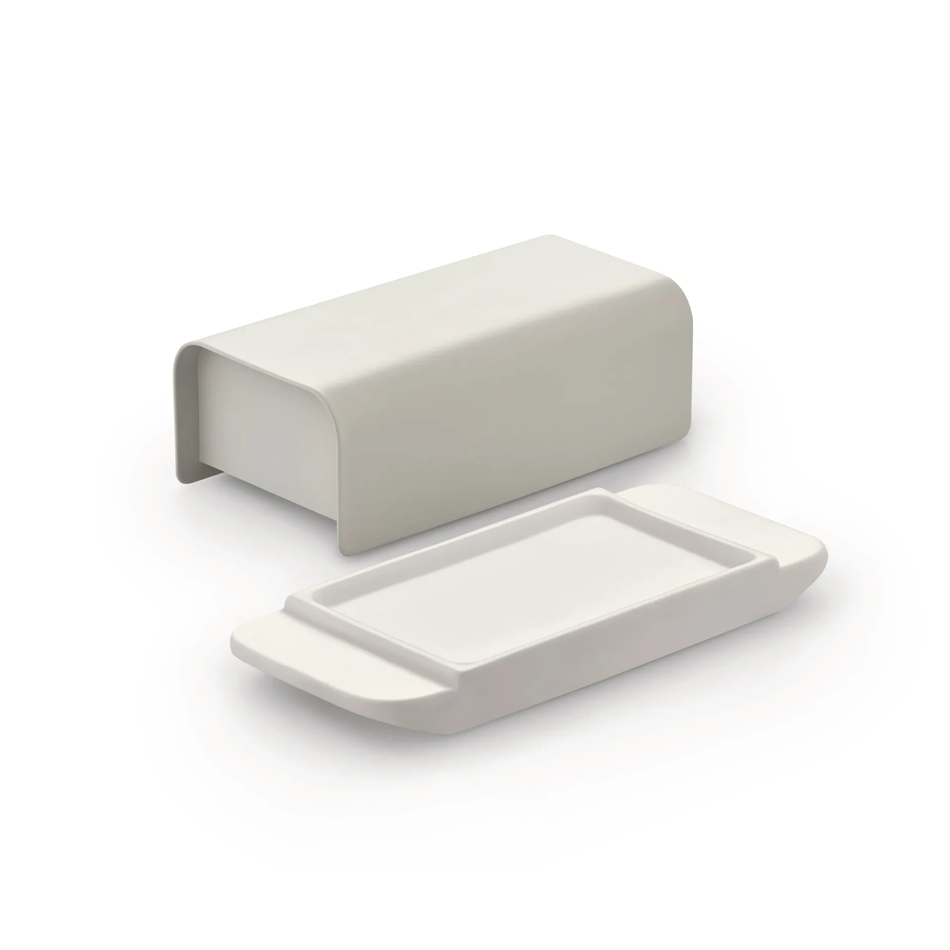 Mattina smörask 9,5x21 cm, Varm grå-rostfritt stål Alessi