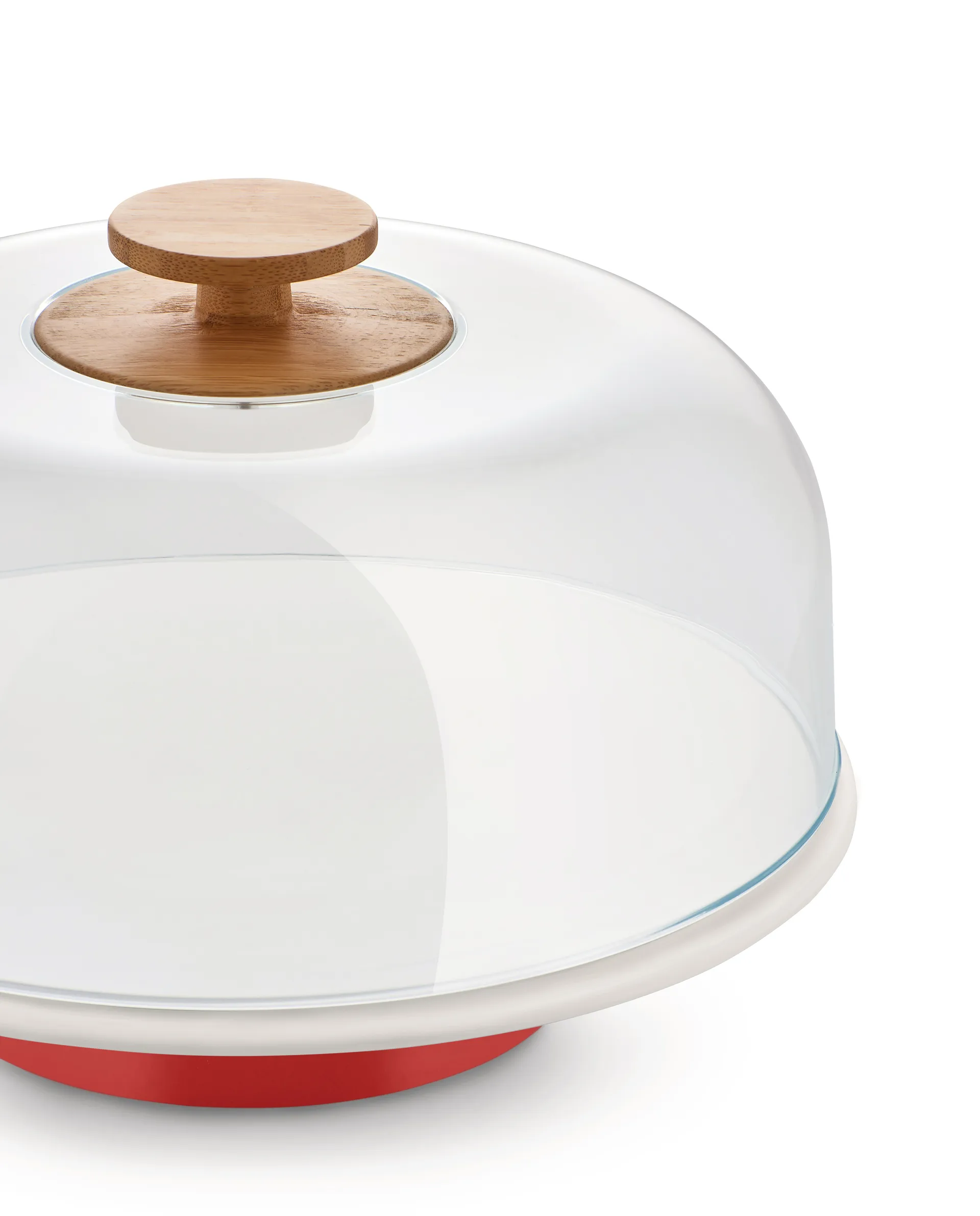 Mattina tårtfat med glaskupa, Röd Alessi