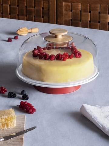 Mattina tårtfat med glaskupa - Röd - Alessi