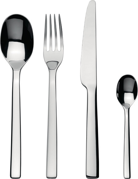 Alessi Ovale bestickset 24 delar Rostfritt stål | Skandinavisk Design | Bestickset | Silverfärgad