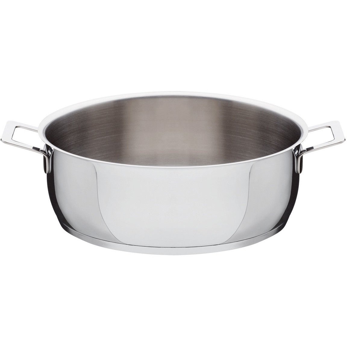 Alessi Pots&Pans låg gryta 28 cm | Skandinavisk Design | Grytor | Silverfärgad