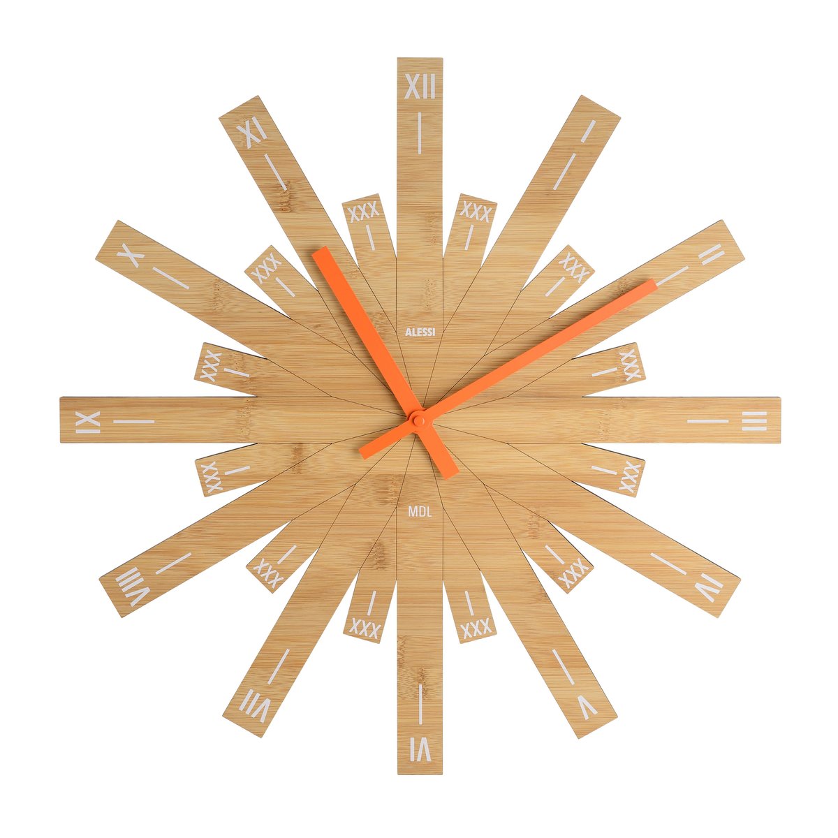 Alessi Raggiante väggklocka bambu | Skandinavisk Design | Väggklockor | Beige