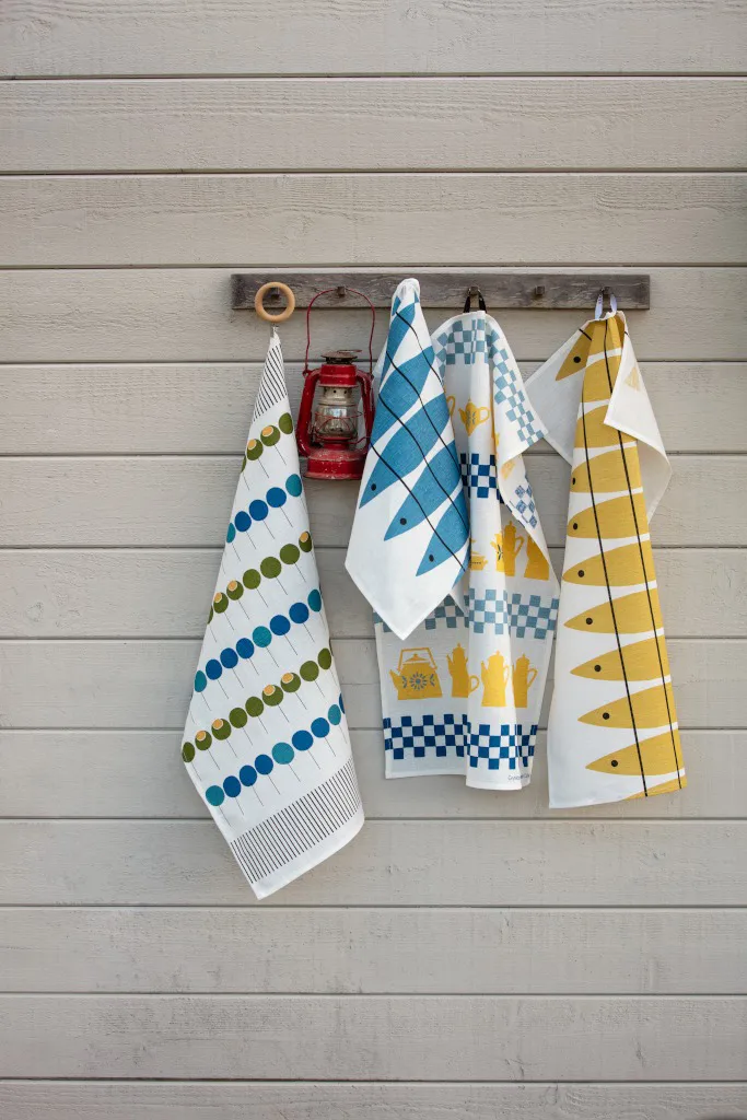 Grytskåpet kökshandduk 47x70 cm, Multi-Gul-Blå Almedahls