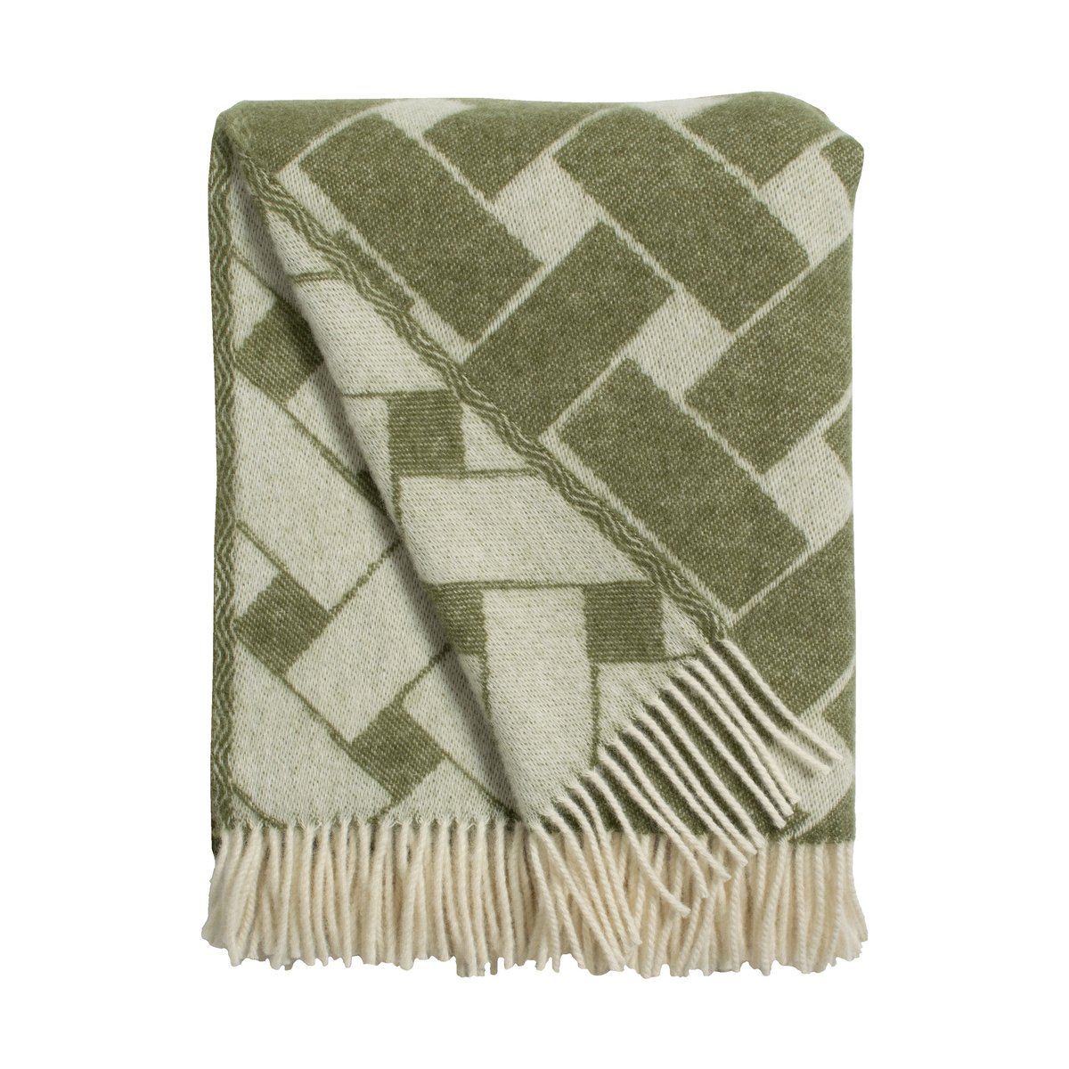 Almedahls Korg pläd 130x170 cm Grön-offwhite | Skandinavisk Design | Ullplädar & Ullfiltar | Grön