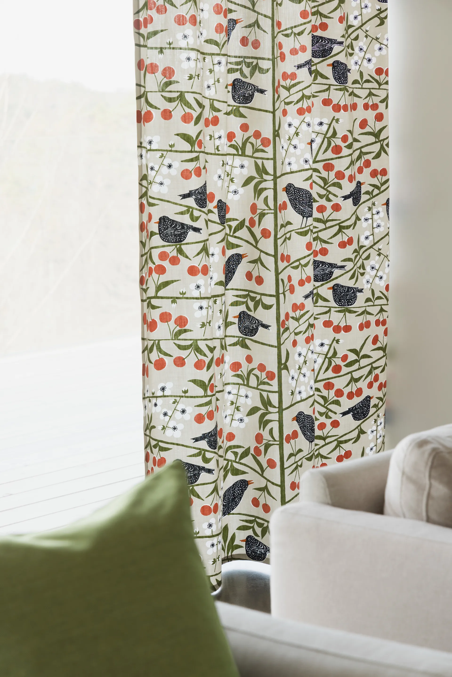 Körsbärsträdgården tyg, Beige Almedahls