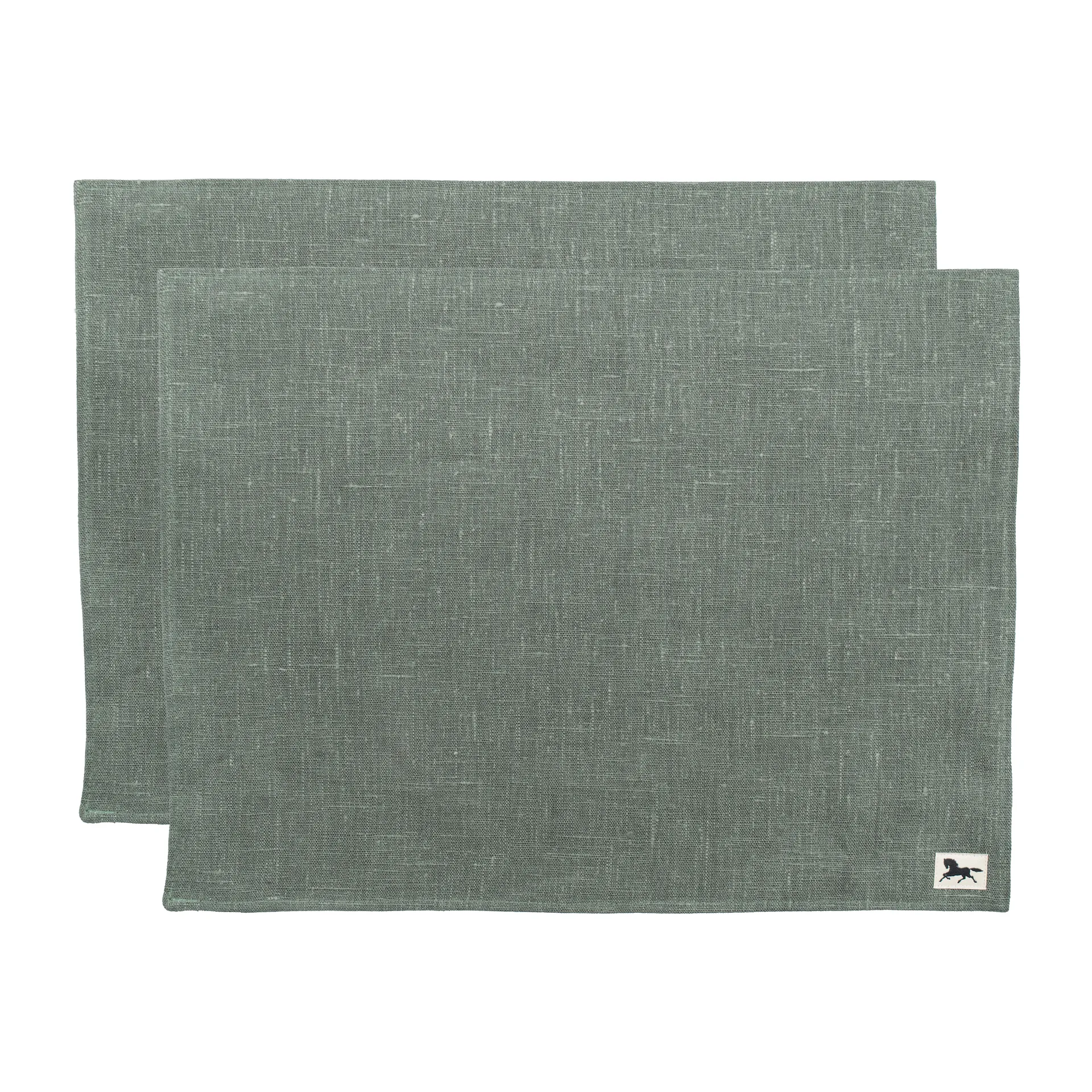 Linne bordstablett 34x45 cm 2-pack, Grön Almedahls