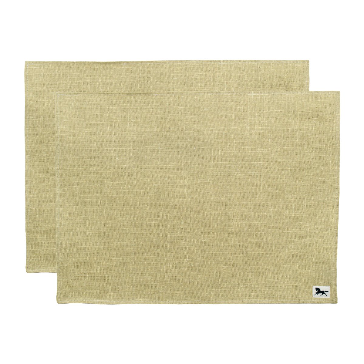 Almedahls Linne bordstablett 34x45 cm 2-pack Oliv | Skandinavisk Design | Bordstabletter | Grön
