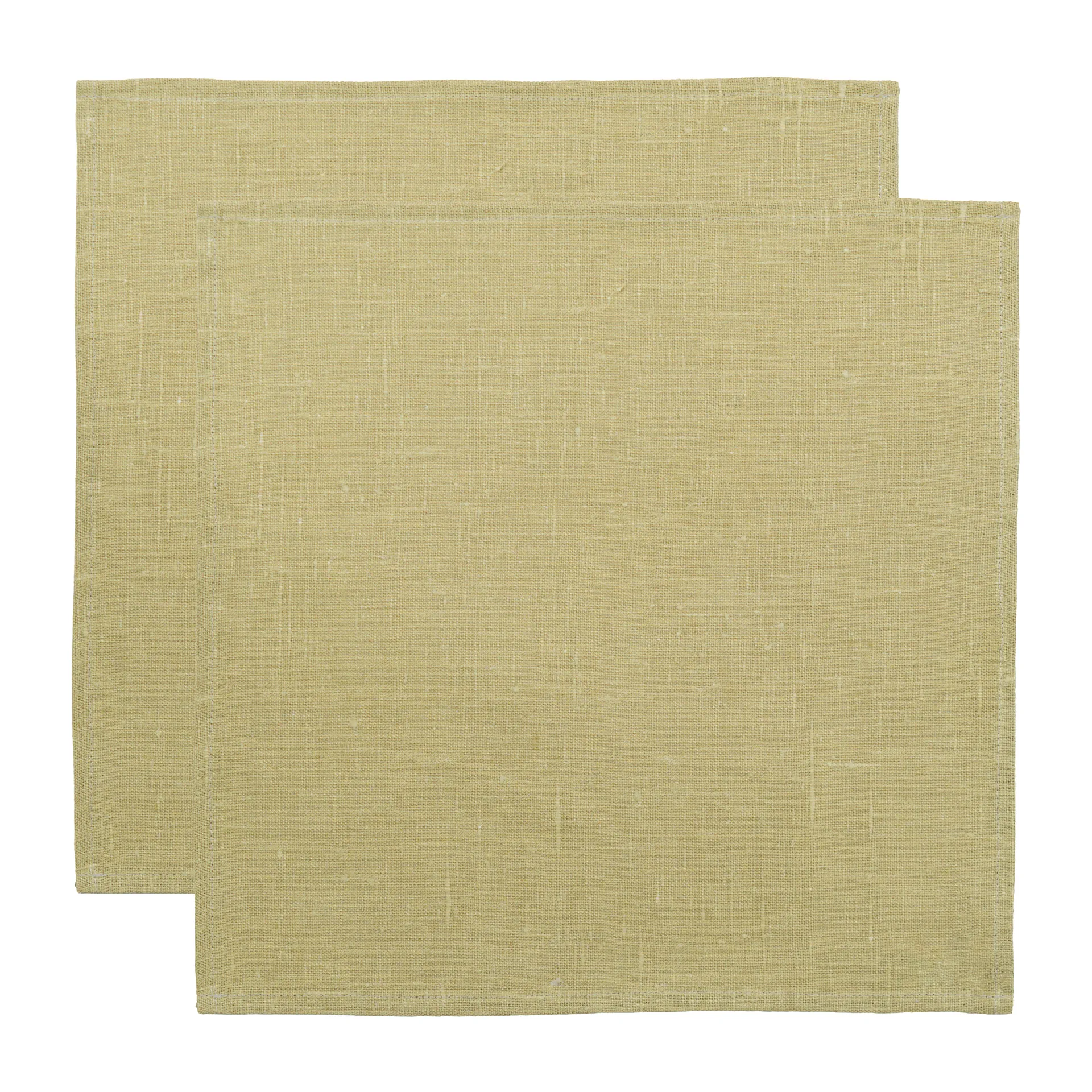Linne servett 45x45 cm 2-pack, Ljus Oliv Almedahls