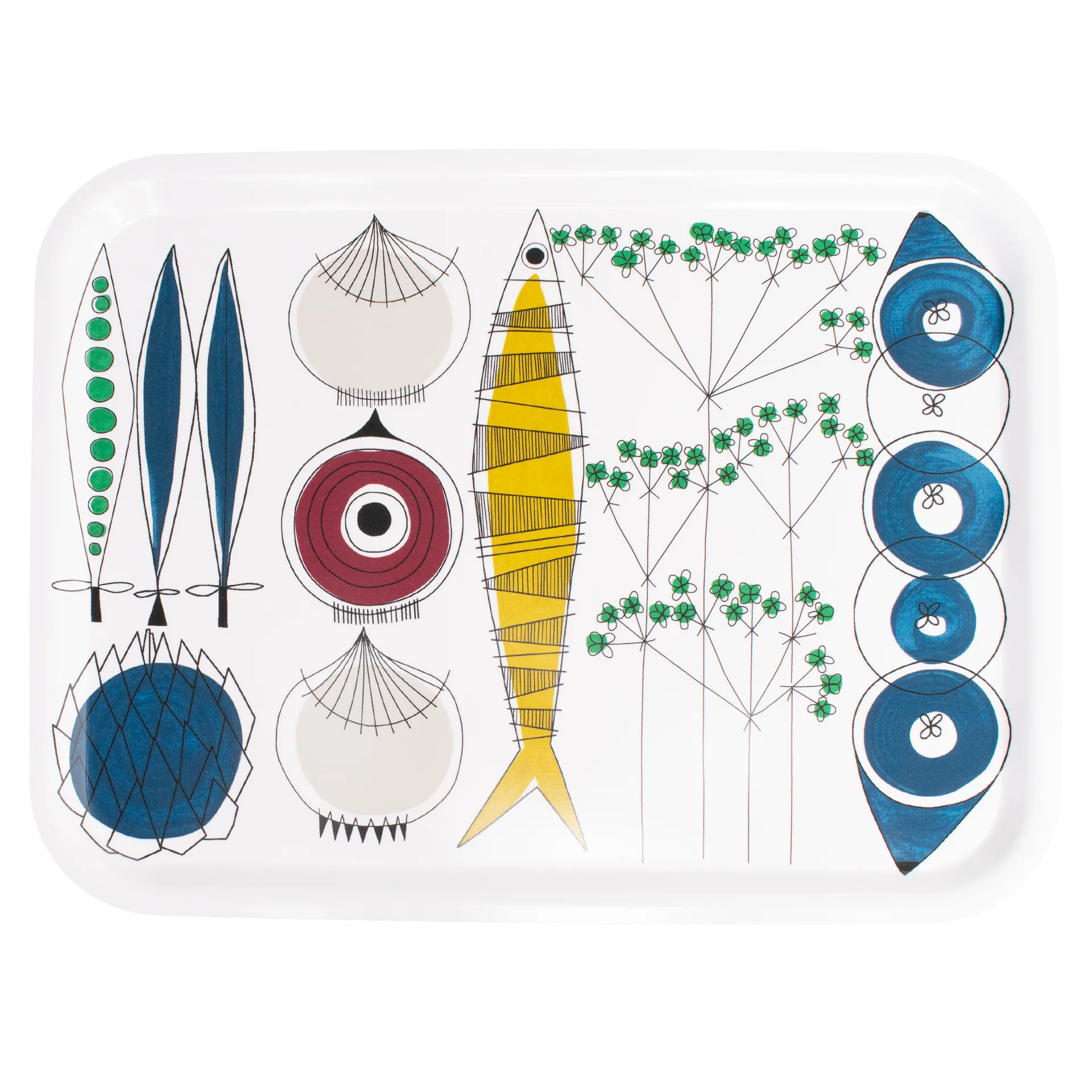 Picknick bricka 20x27 cm, Blå-multi Almedahls