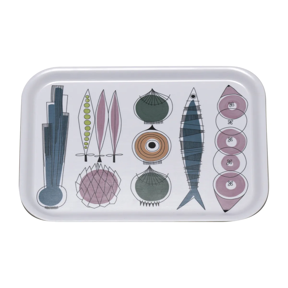 Almedahls Picknick bricka 20x27 cm Blårosa-multi