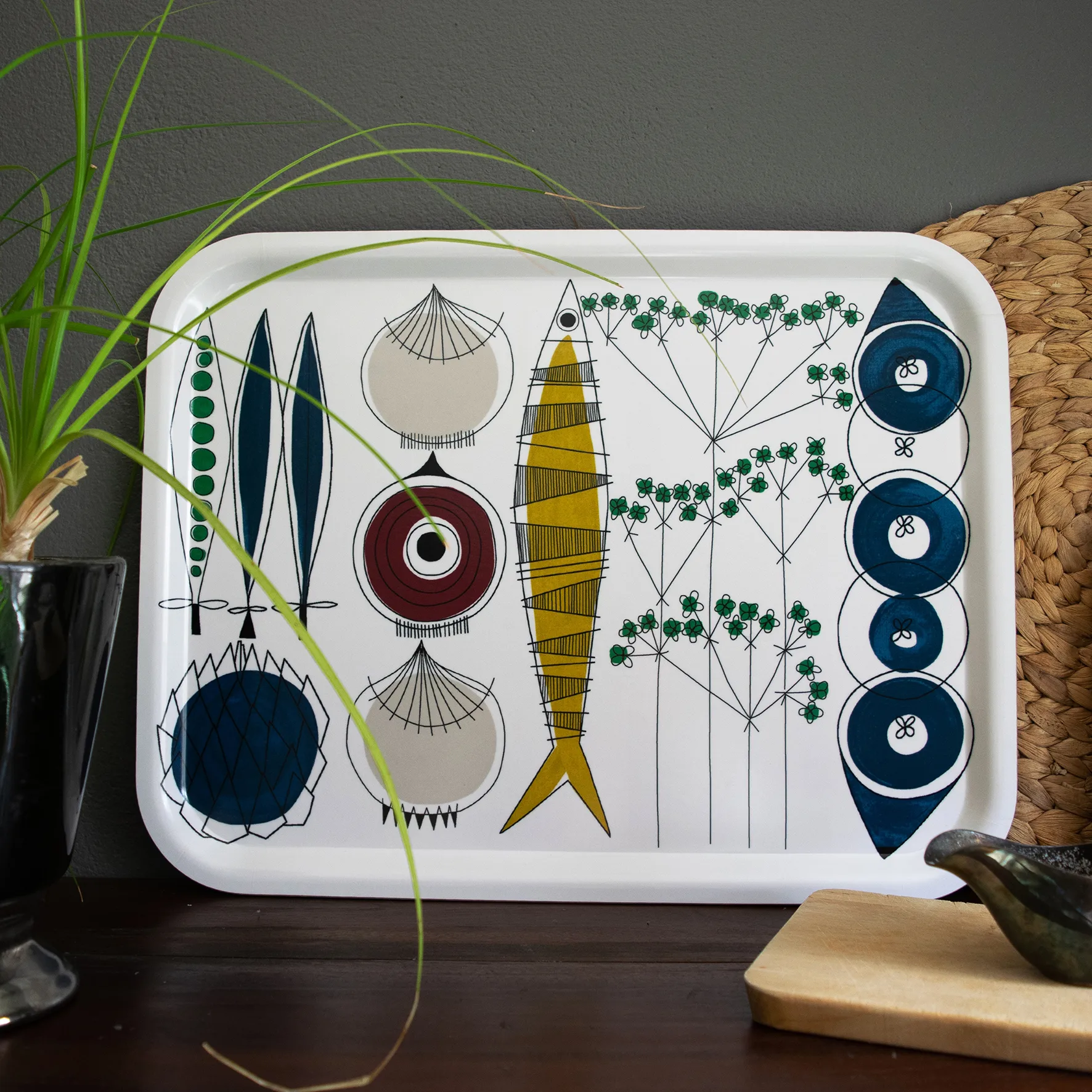 Picknick bricka 33x43 cm, Blå-multi Almedahls